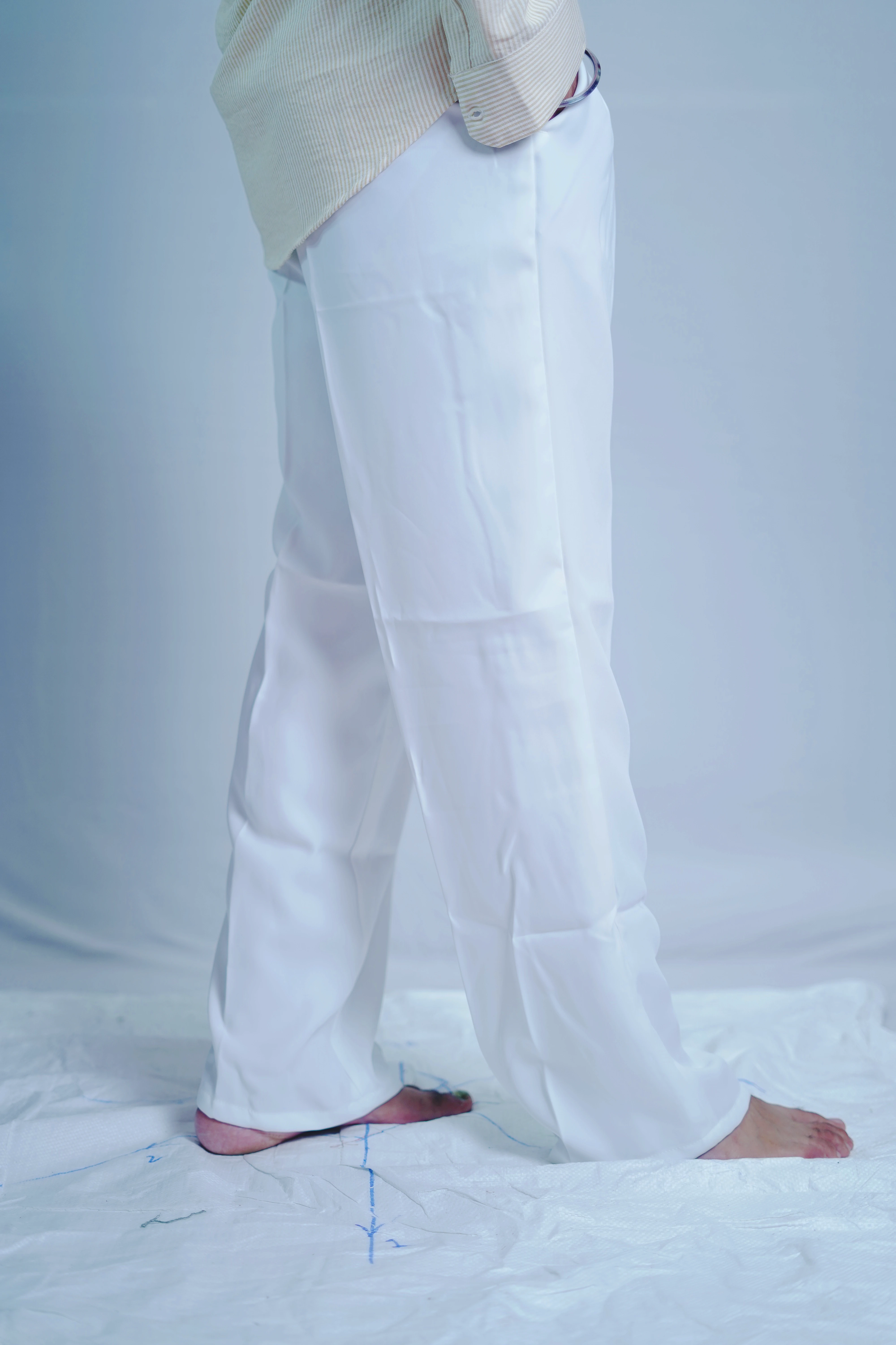 WHITE ARMANI RELAXED PANTS