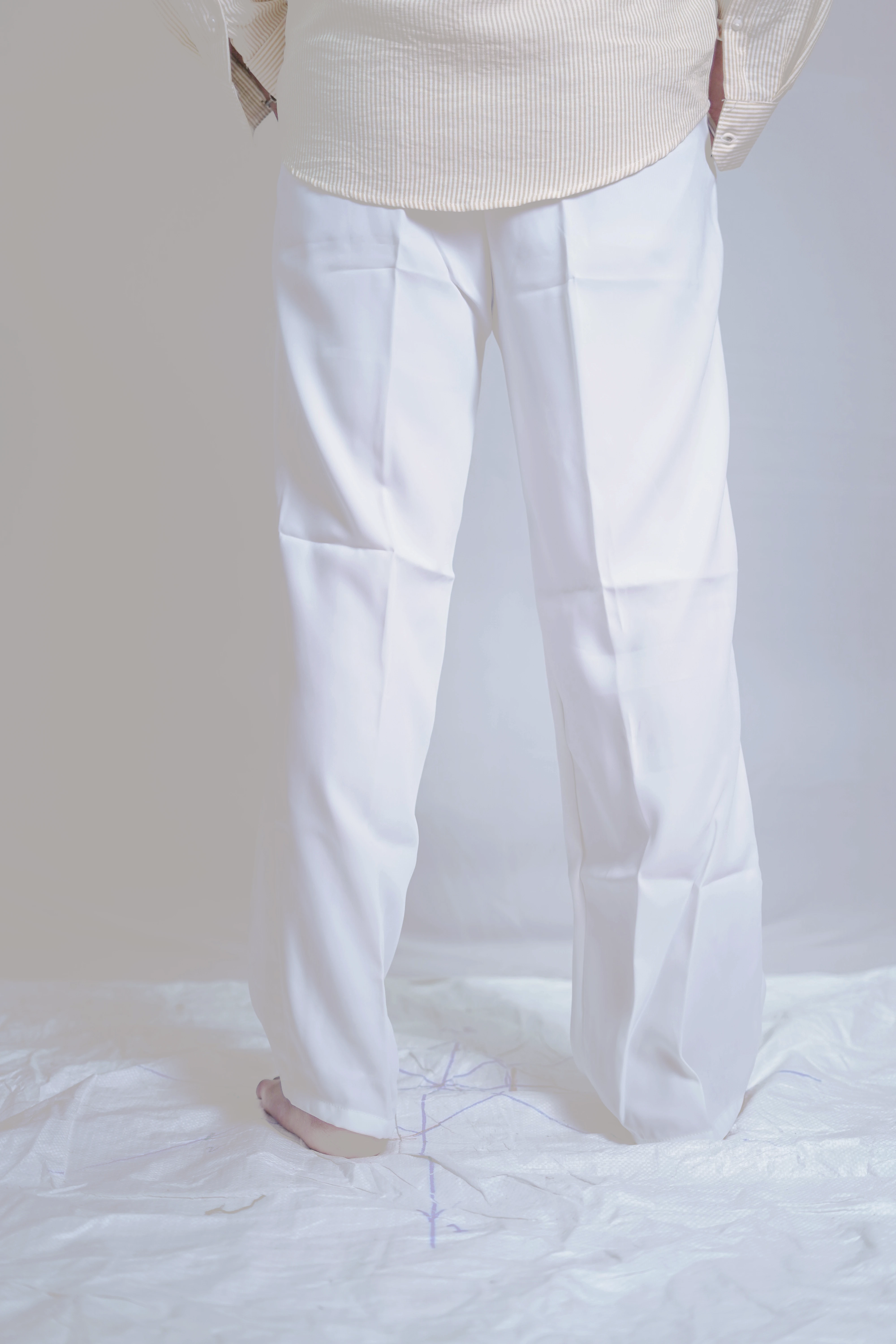 WHITE ARMANI RELAXED PANTS