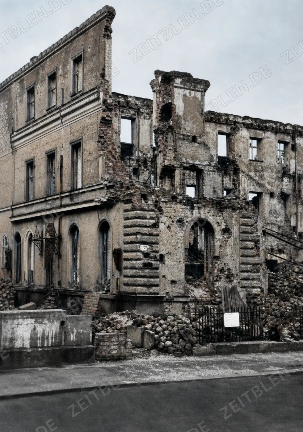 Ruine des Braunen Hauses in München, 1945