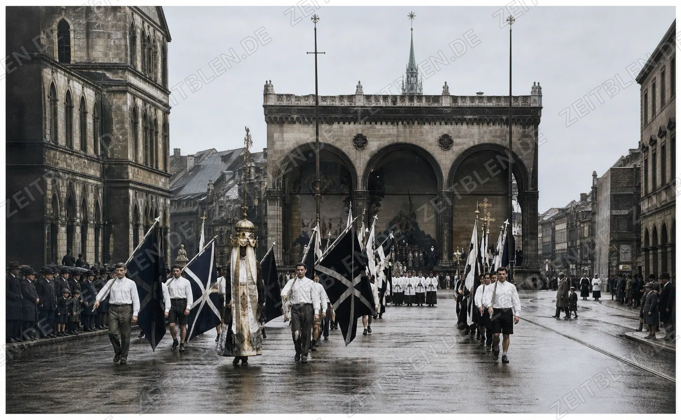 Fronleichnamsprozession vor der Feldherrnhalle in München