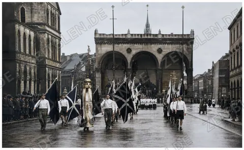Fronleichnamsprozession vor der Feldherrnhalle in München
