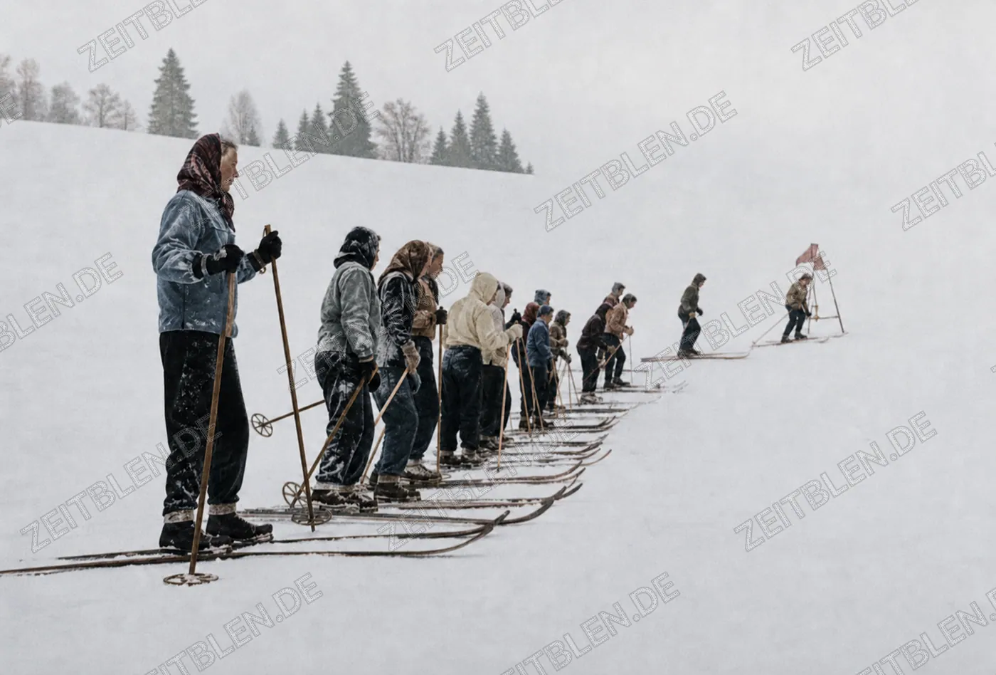 Skilehrgang der Firma Scheck in Bayrischzell, 1949