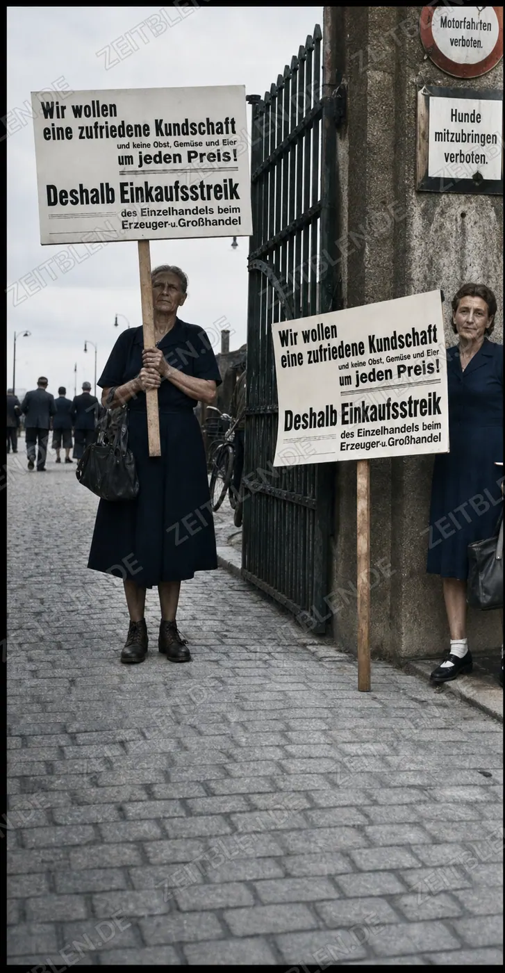 Einkaufsstreik vor der Münchner Großmarkthalle
