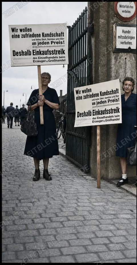 Einkaufsstreik vor der Münchner Großmarkthalle