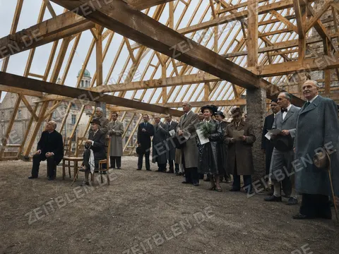 Festgesellschaft im Dachstuhl des Münchner Stadtmuseums