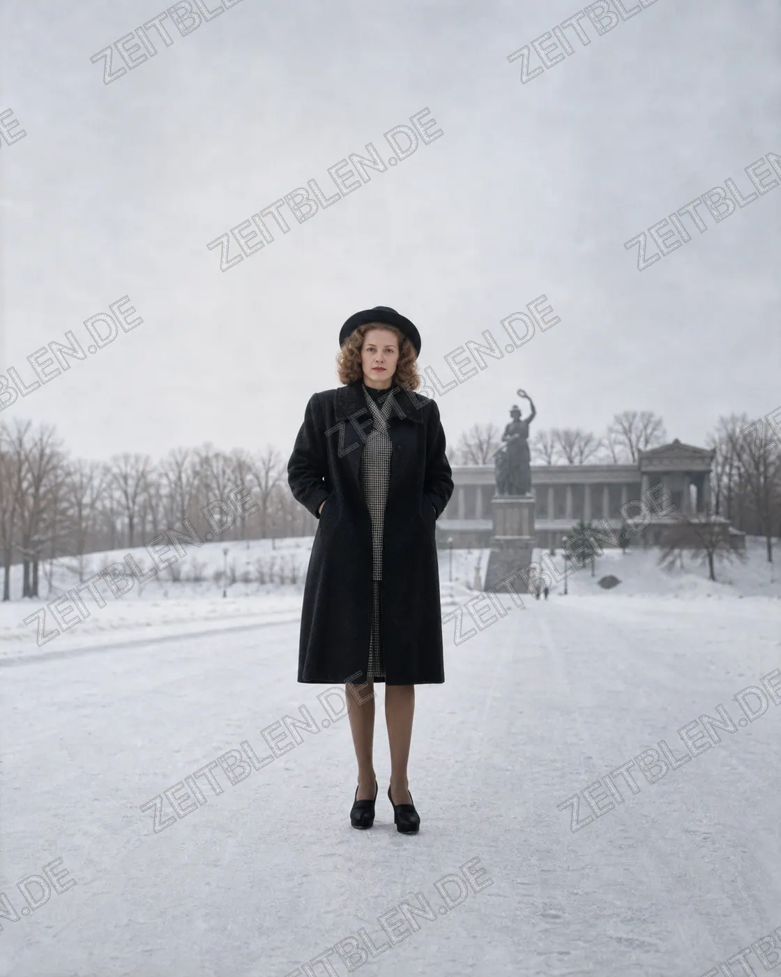 Winterliche Strumpf- und Modeaufnahme einer Frau
