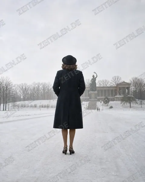 Winterliches Modefoto einer Frau im Mantel