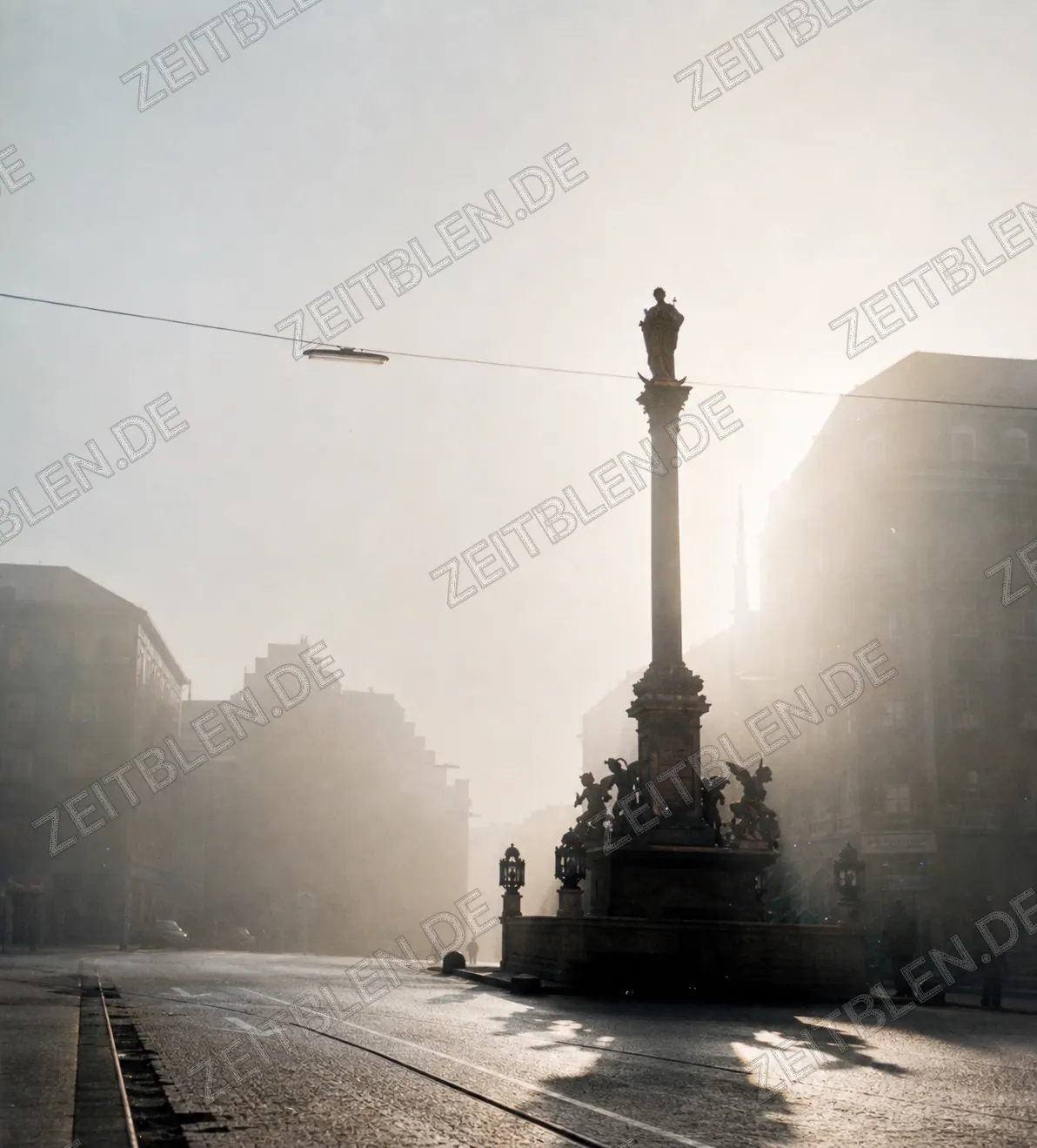 Morgenstimmung an der Mariensäule auf dem Marienplatz