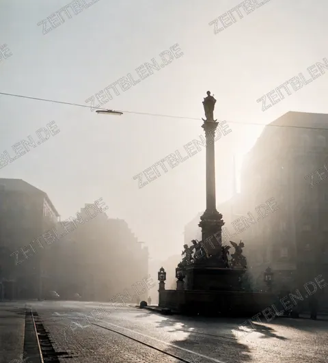 Morgenstimmung an der Mariensäule auf dem Marienplatz