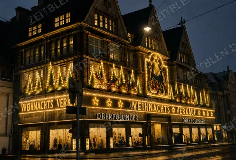Illuminierter Weihnachtsverkauf bei Oberpollinger