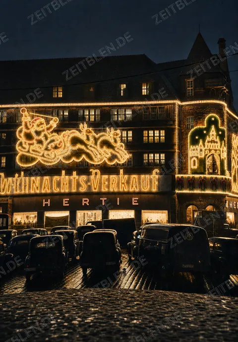 Hertie am Hauptbahnhof im Weihnachtslicht