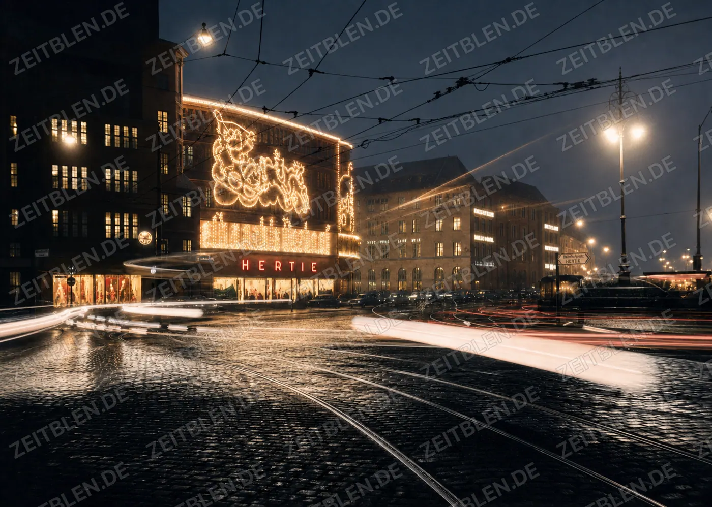 Hertie am Bahnhofplatz in der Vorweihnachtszeit