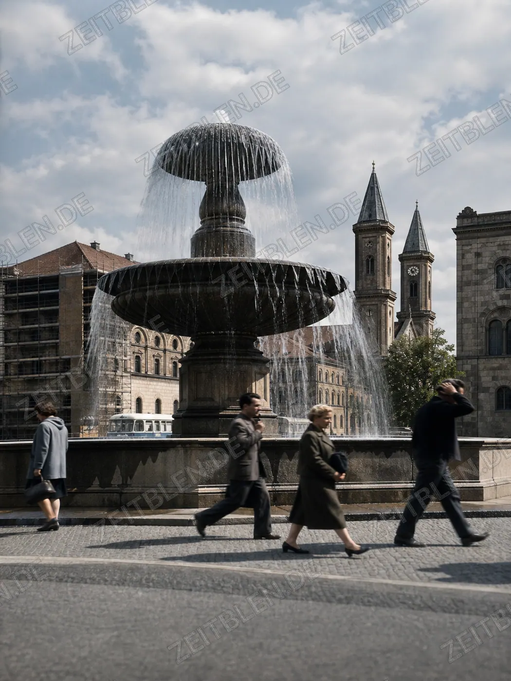 Brunnen vor Universität und Ludwigskirche