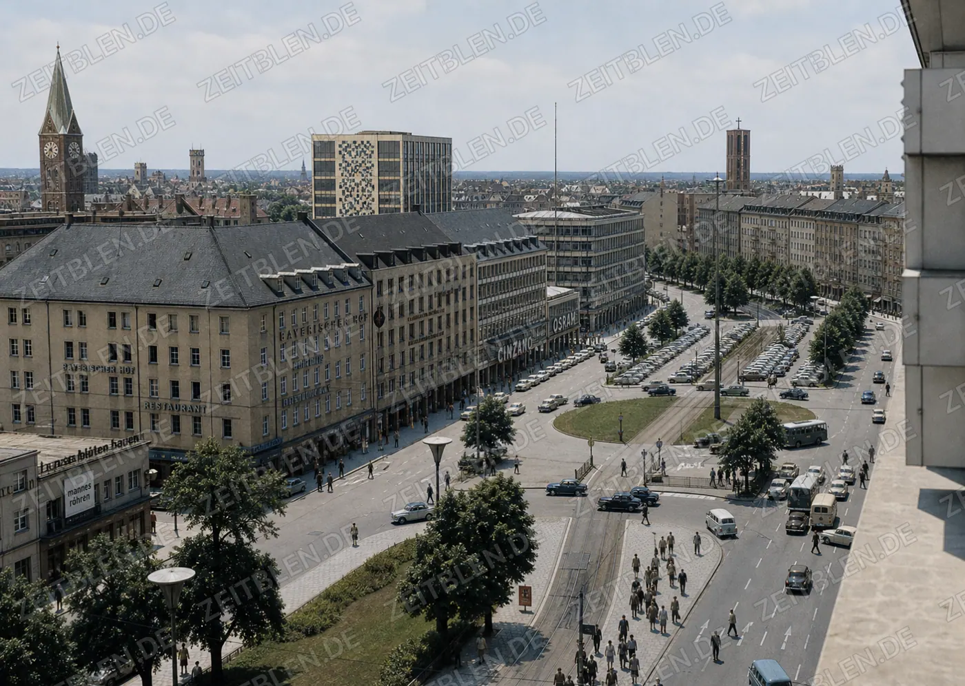 Blick vom Stachus durch die Sonnenstraße Richtung Sendlinger Tor