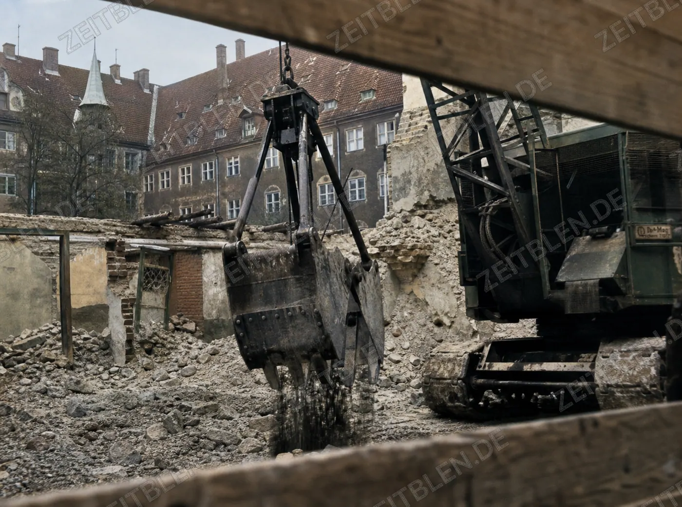 Bauarbeiten in München Anfang der 1950er Jahre