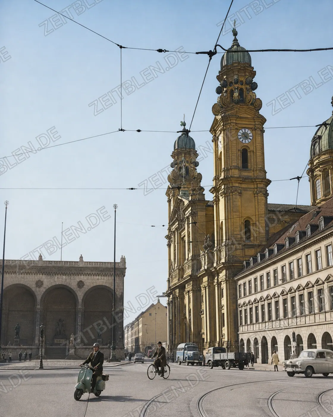Theatinerkirche und Feldherrnhalle am Odeonsplatz