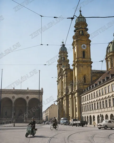 Theatinerkirche und Feldherrnhalle am Odeonsplatz