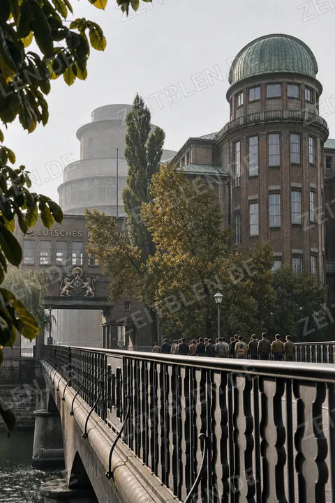 Herbstlicher Blick auf das Deutsche Museum in München