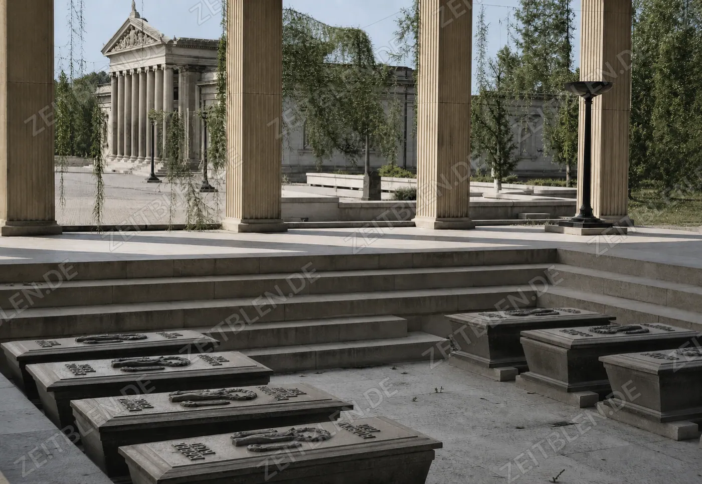 Ehrentempel am Königsplatz nach Kriegsende