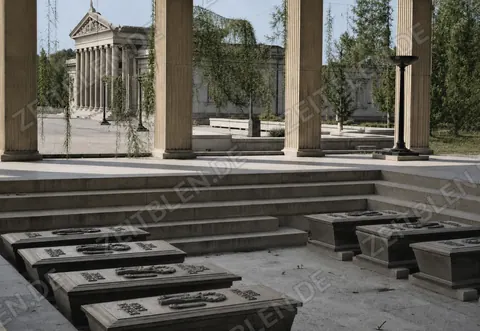 Ehrentempel am Königsplatz nach Kriegsende