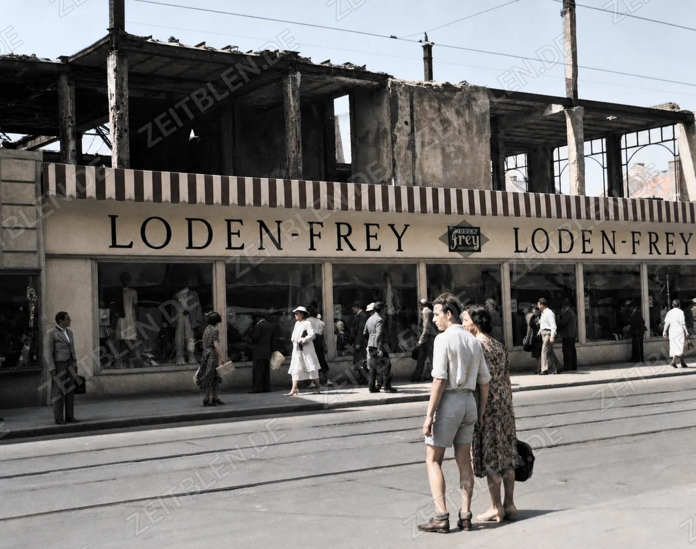 Loden-Frey-Geschäft im Münchner Wiederaufbau