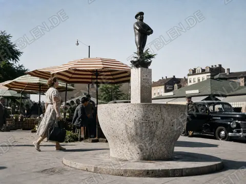 Weiß-Ferdl-Brunnen auf dem Viktualienmarkt