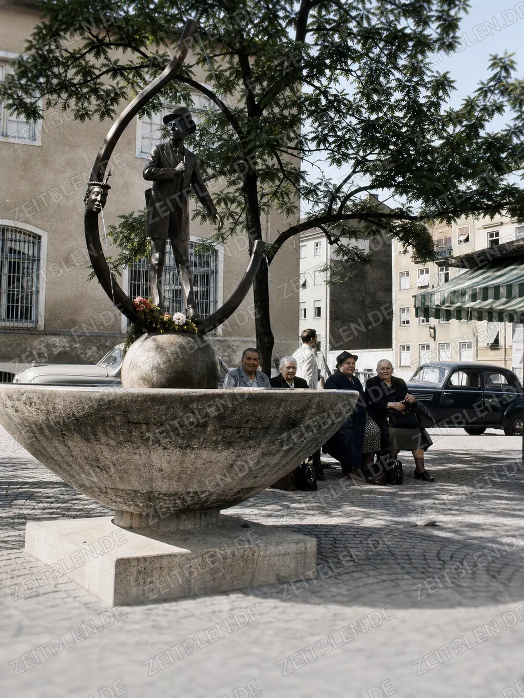 Karl-Valentin-Brunnen auf dem Viktualienmarkt