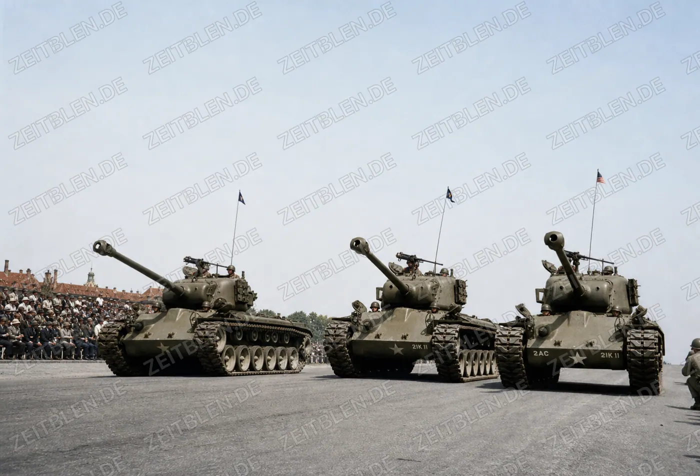 US-Panzerkolonne auf der Theresienwiese