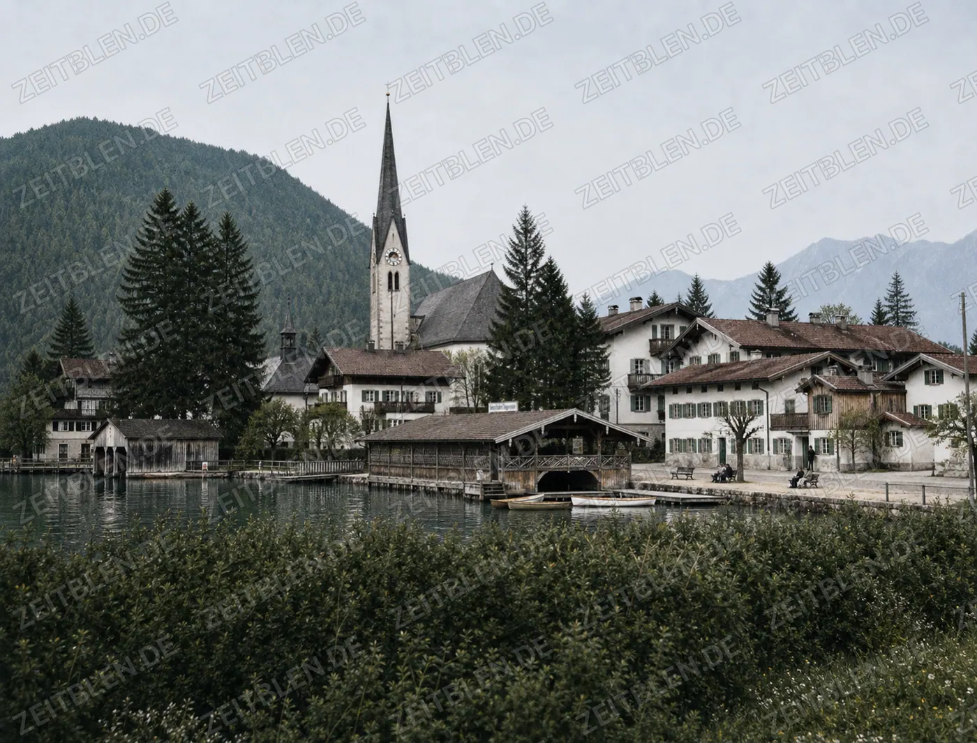 Blick auf St. Quirinus am Tegernsee