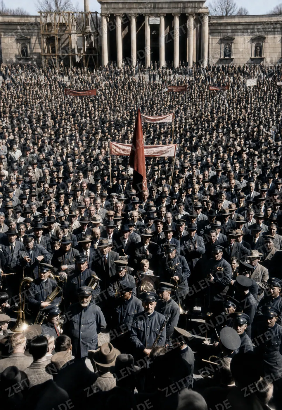 DGB-Maifeier auf dem Münchner Königsplatz, 1. Mai 1950