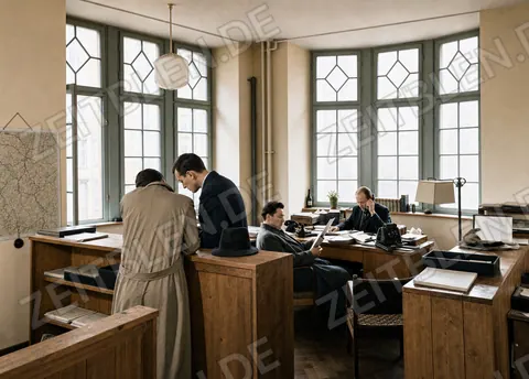 Arbeitsbesprechung in den Räumen der Bayerischen Bildgesellschaft, 21. April 1950