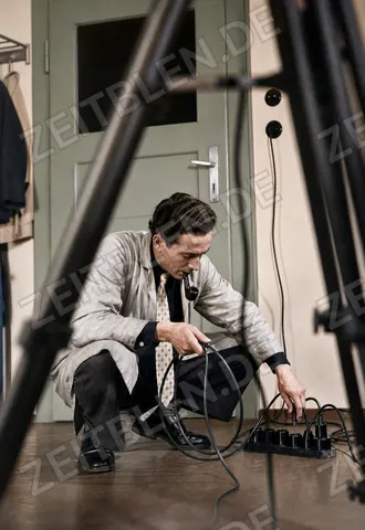 Techniker im Fotostudio der Bayerischen Bildgesellschaft, 21. April 1950