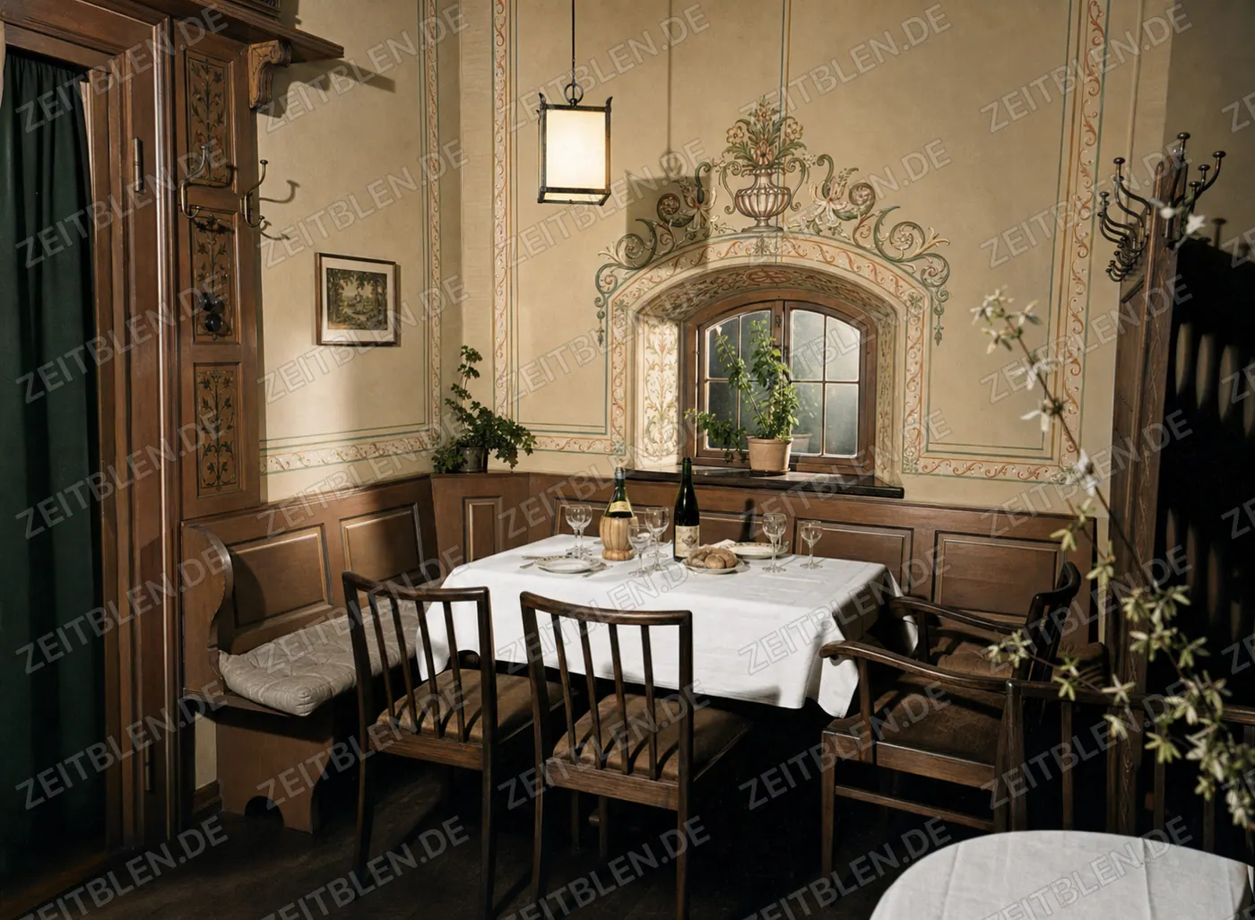 Tisch am Fenster der Osteria Bavaria in München