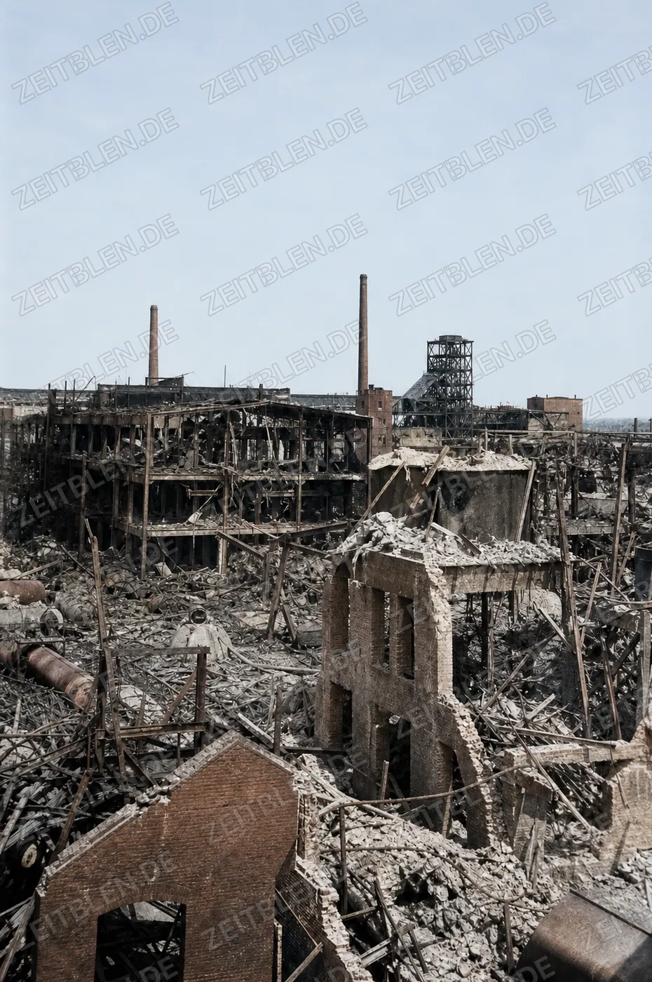 Zerstörte Werksanlagen nach der BASF-Explosion
