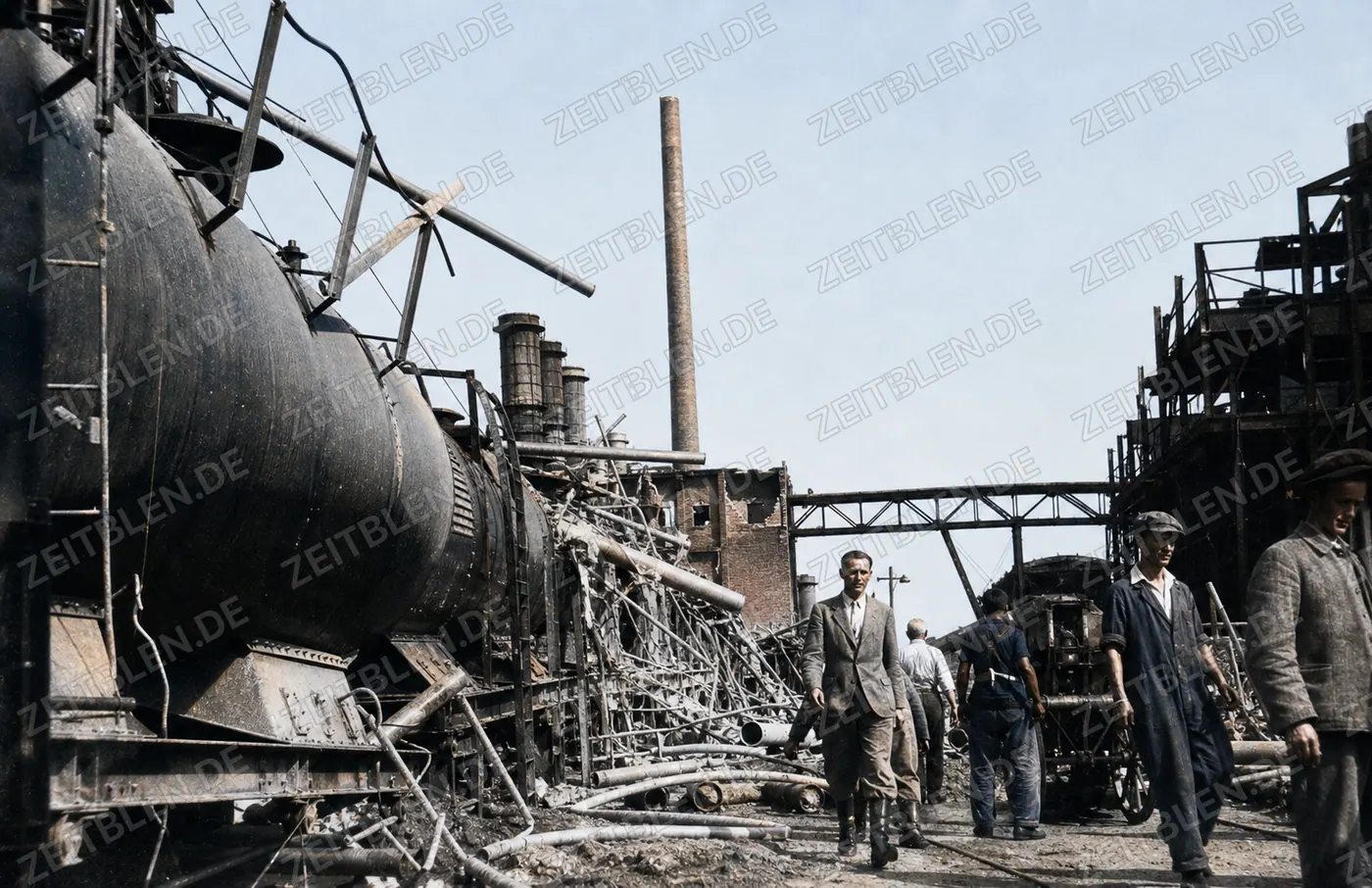 Tankwagen und Trümmer im BASF-Werk Ludwigshafen