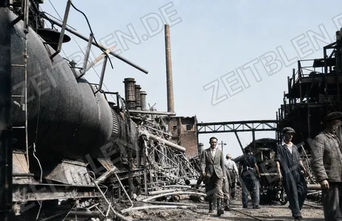 Tankwagen und Trümmer im BASF-Werk Ludwigshafen