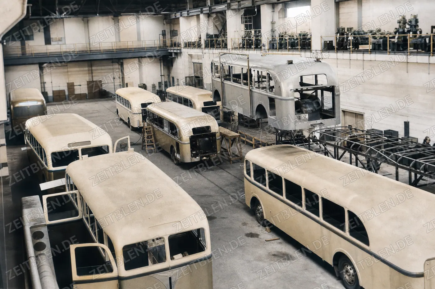 Omnibus-Karosseriebau in der Krauss-Maffei-Halle