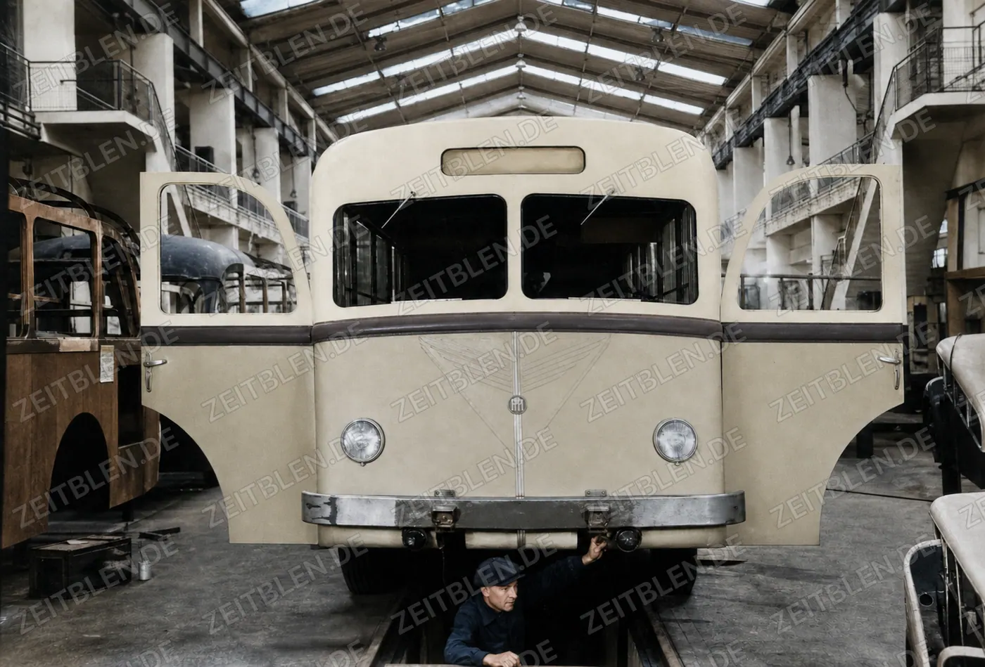 Omnibusfertigung bei Krauss-Maffei/Rathgeber, 3. Dezember 1946