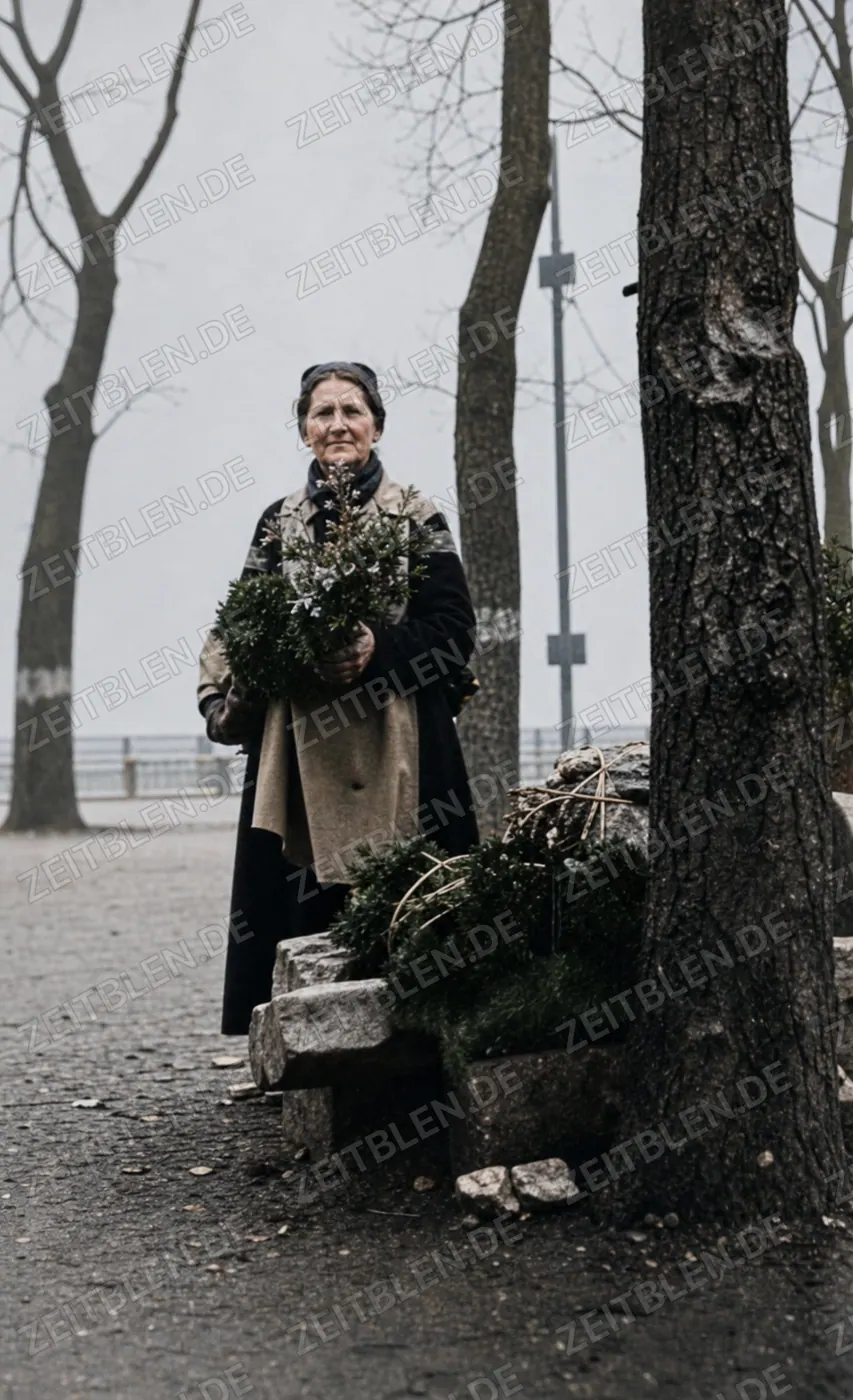 Blumenfrau in der Voradventszeit, November 1946