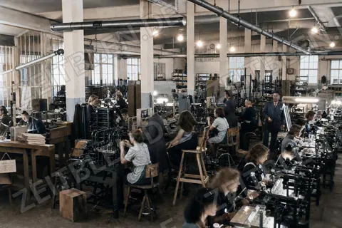 OSRAM-Fabrikhalle in Bayern beim Wiederanlauf, 4. November 1946