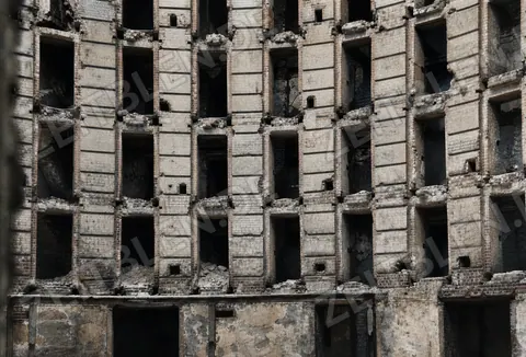 Kriegsbeschädigte Fassade im Umfeld des Brunnenhoftheaters München