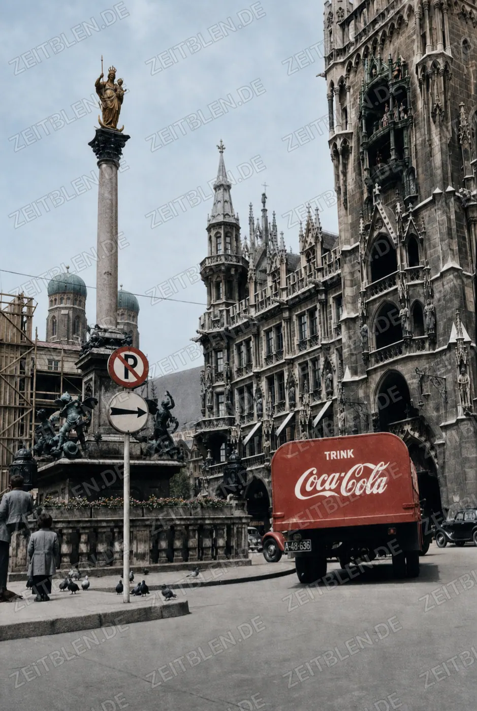 Coca-Cola-Laster am Münchner Marienplatz
