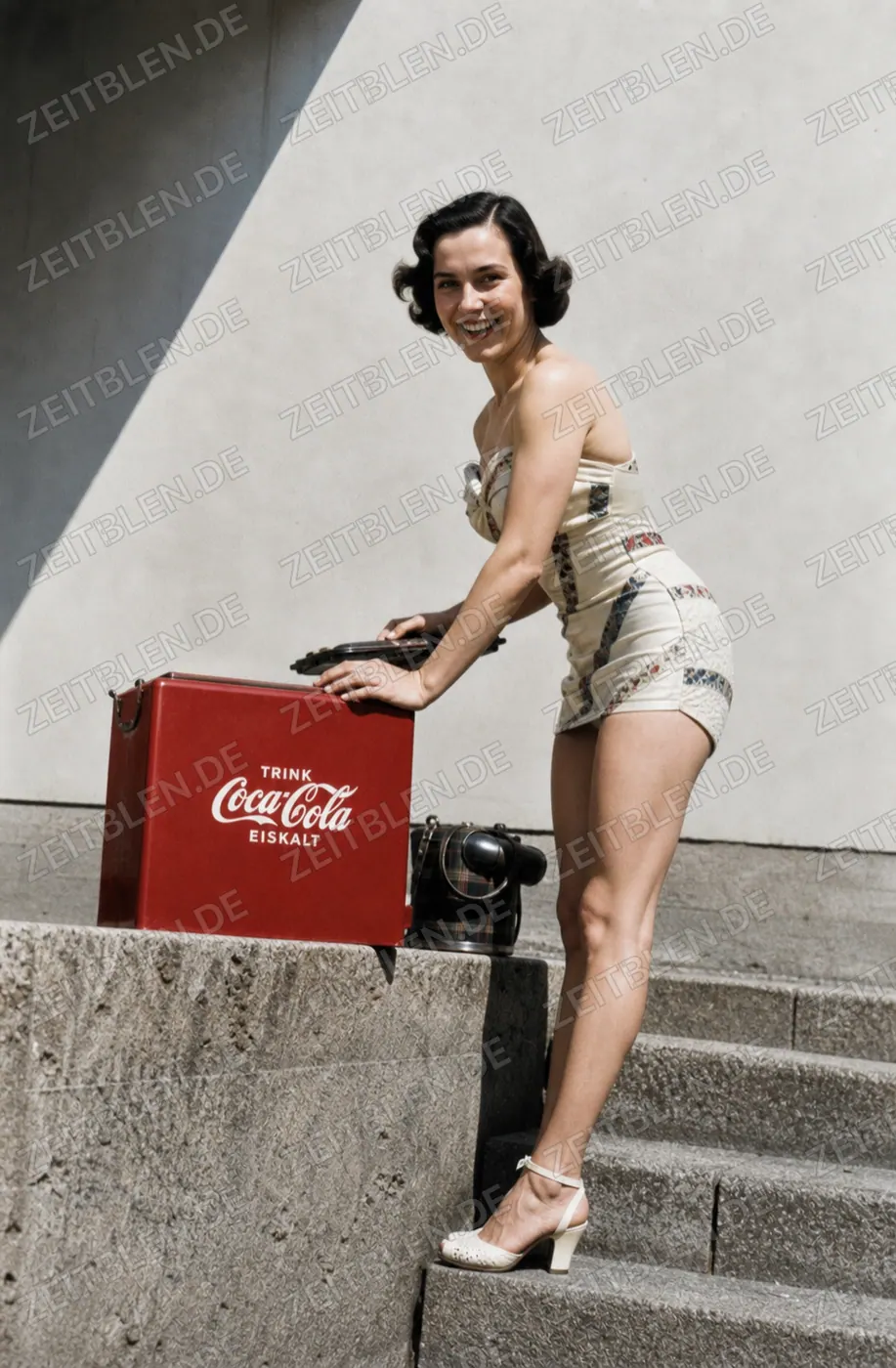 Coca-Cola-Werbemotiv mit Modell