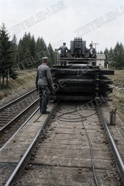 Schienenarbeiten auf einem Brücken- oder Deckabschnitt