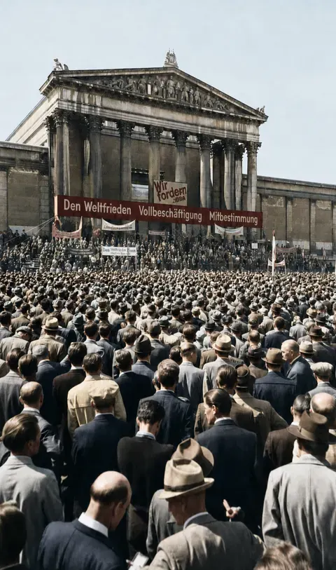 Maikundgebung der Gewerkschaften am Münchner Königsplatz