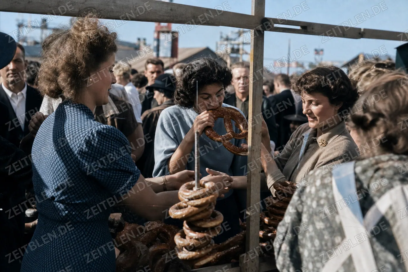 Brezenstand auf dem Oktoberfest 1949