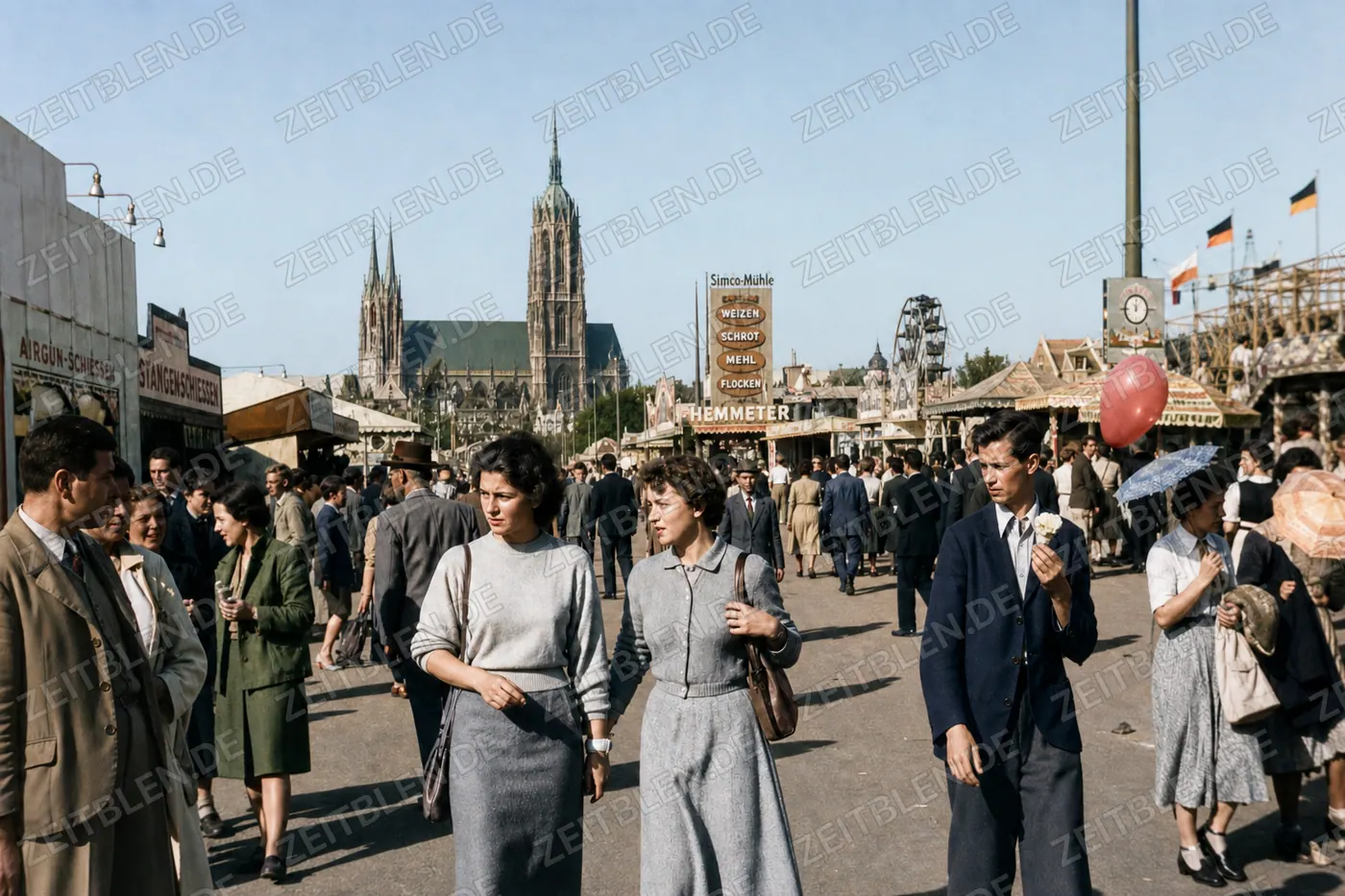 Wiesn-Promenade mit Blick zur Kirche St. Paul