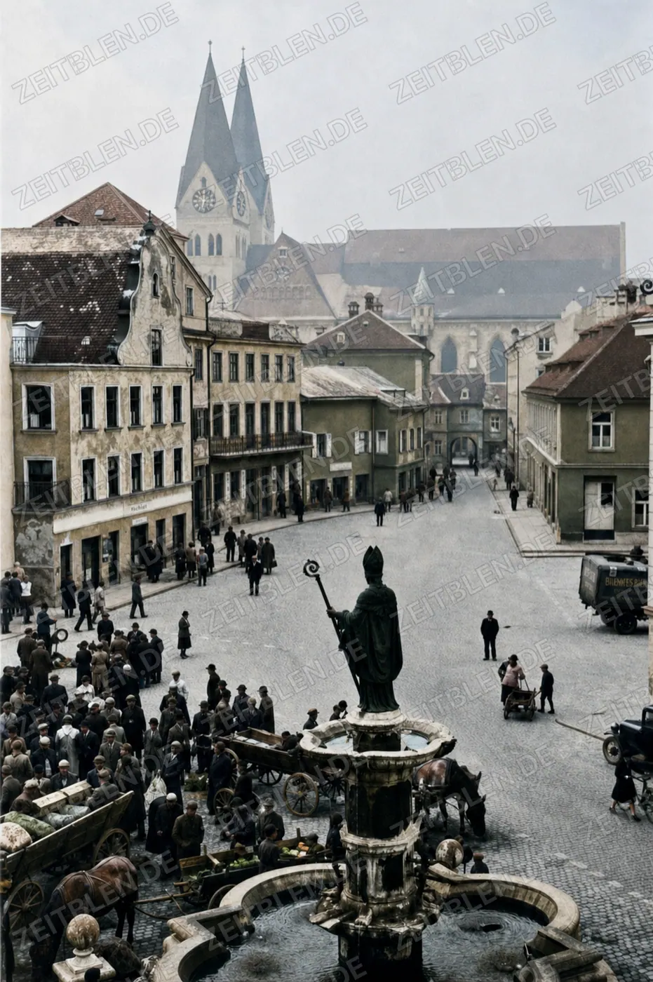 Marktplatz mit Willibaldsbrunnen in Eichstätt