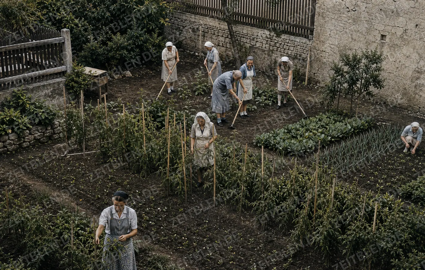 Gartenarbeit im Kloster von Eichstätt