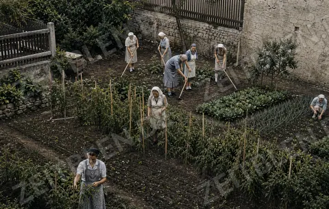 Gartenarbeit im Kloster von Eichstätt